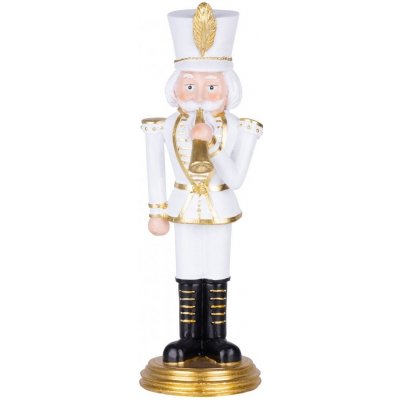 MagicHome Dekorace Louskáček s trubkou zlatý polyresin 20x20x30 cm ST8091405 – Hledejceny.cz