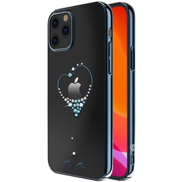 Pouzdro a kryt na mobilní telefon Pouzdro KINGXBAR Apple iPhone 12 / 12 Pro - s kamínky - plastové - modré srdce