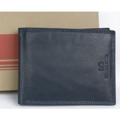 Tmavě šedomodrá kožená peněženka Romeo Gigli – Zboží Mobilmania