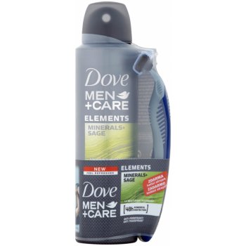 Dove Men+Care Elements Minerals+ Sage antiperspirant sprej 150 ml + holící strojek dárková sada