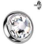 Šperky4U Náhradní kamínek k labretě titan závit 4mm čirá TIT1076-04C – Zboží Dáma