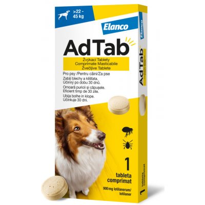 AdTab 900mg žvýkací tablety pro psy >22 45kg 1ks 2 ks – Zbozi.Blesk.cz