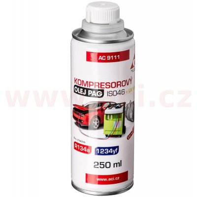 kompresorový olej PAG 46 + UV látka (R134a, 1234yf) 250 ml (vhodný i pro elektrické kompresory Sanden) – Hledejceny.cz
