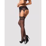 Obsessive Černé podvazkové punčochy Shibu – Zboží Mobilmania