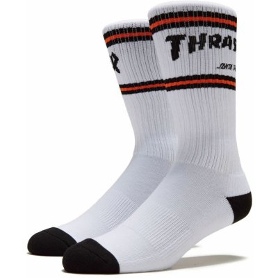 Santa Cruz ponožky Thrasher SC Strip Socks 1 Pair Mens Santa Cruz White – Hledejceny.cz