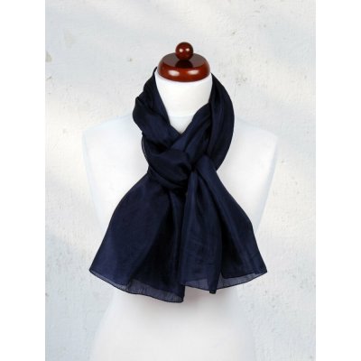 Hedvábná šála černomodrá – Sleviste.cz