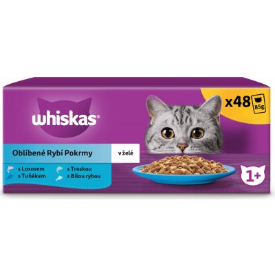 Whiskas pro dospělé kočky rybí výběr v želé 48 x 100 g – Zbozi.Blesk.cz