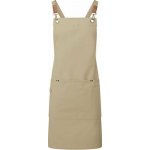 Premier Workwear Zástěra s laclem a kříženými popruhy, klipy a přezkami khaki světlá PW182 – Hledejceny.cz