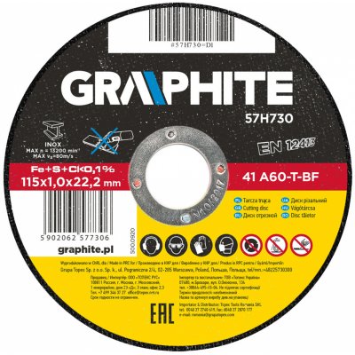Graphite Řezací kotouč 115 x 1.0 22.2 mm 57H730 – Hledejceny.cz