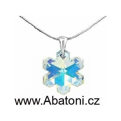 Swarovski Elements Stříbrný náhrdelník visací bílá duhová vločka, sněhové vločky 34221.1 Crystal AB – Zboží Dáma
