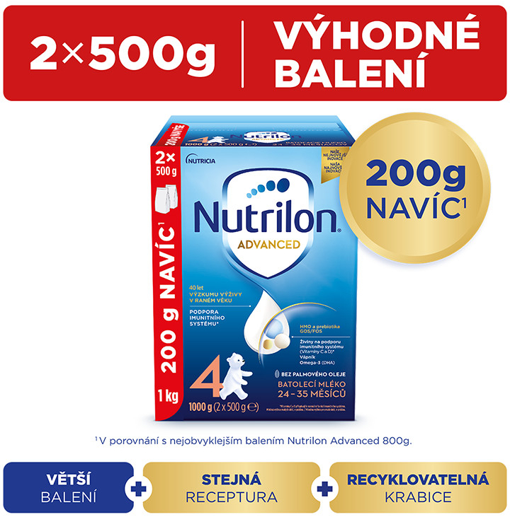 Nutrilon 4 Advanced velké balení 2 x 500 g