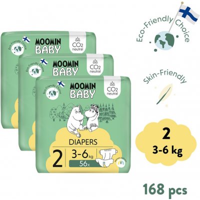 Moomin Baby 2 Newborn 3–6 kg 168 ks – Zboží Dáma
