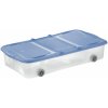 Úložný box Tontarelli STOCK Box 27,5L s víkem transparent/světle modrá; kolečka 8035338AS1