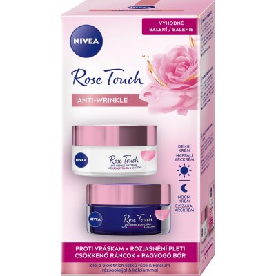 Nivea Rose Touch krém denní 50 ml + noční 50 ml dárková sada – Zbozi.Blesk.cz