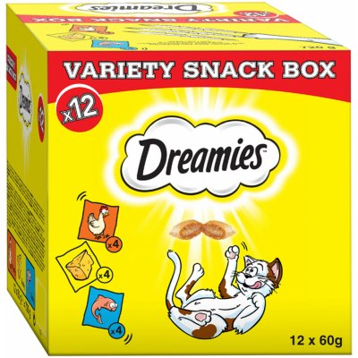 Dreamies Mixbox kuřecí, sýr a losos 12 x 60 g – Zbozi.Blesk.cz