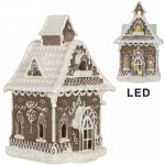 Clayre & Eef Perníkový LED domek kostel Gingerbread Cotti - 13*12*20 cm – Hledejceny.cz