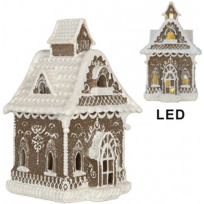 Clayre & Eef Perníkový LED domek kostel Gingerbread Cotti - 13*12*20 cm – Hledejceny.cz