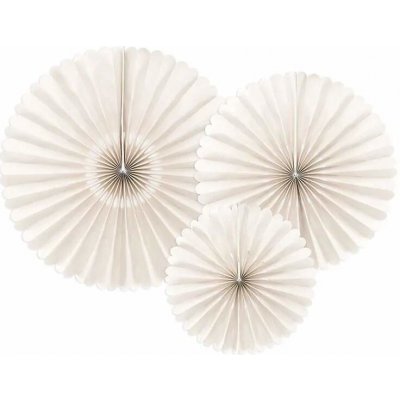 Dekorační rozety bílé 20-30 cm – Zboží Dáma