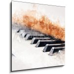 Obraz 1D - 50 x 50 cm - Abstract colorful piano keyboard on watercolor illustration painting background. Abstraktní barevné piano klávesnice na akvarel ilustrace malován – Zboží Mobilmania