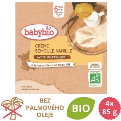 Babybio kapsička krém vanilka krupička 4 x 85 g – Zboží Dáma