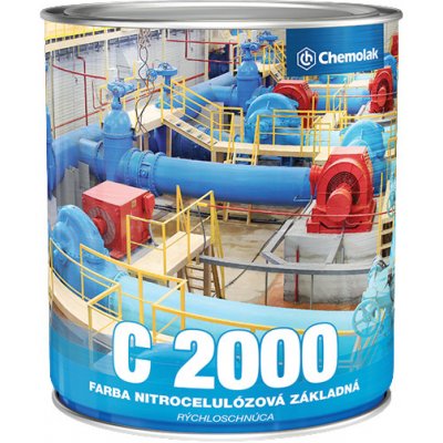 Chemolak C 2000 základní barva nitrocelulózová rychleschnoucí na kov do interiéru 0,75l bílá