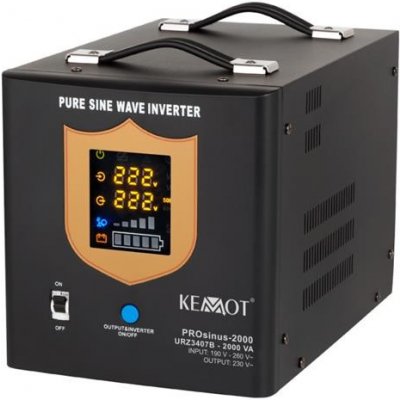 KEMOT PROsinus-2000 záložní (nouzový) zdroj ​​1200W 12V pro čerpadla ústředního topení nebo čerpadla v krbových instalacích Black/černý