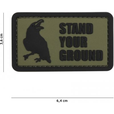 Gumová nášivka 101 Inc nápis Stand Your Ground - olivová – Zboží Mobilmania