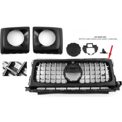 PROTEC Přední maska Mercedes W463 G-Class od 2018- PANAMERICANA černá chromová | Zboží Auto