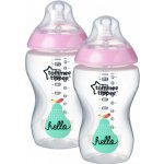 Tommee Tippee kojenecká láhev s obrázky C2N 2ks růžová 340ml – Hledejceny.cz