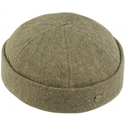 Fiebig Headwear since 1903 Hedvábná čepice Docker béžový herringbone UV-protection – Hledejceny.cz