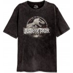 CurePink pánské tričko Jurassic Park Jurský park Scratched Logo JUP02178TSBSS černá