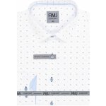 AMJ pánská bavlněná košile dlouhý rukáv VDBR1298 vzorovaná bílá – Zboží Mobilmania