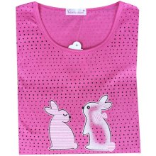 C-Lemon Efleel králík dámské bavlněné dlouhé pyžamo růžové