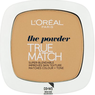 L'Oréal Paris True Match Kompaktní pudr W3 Golden Beige 9 g – Zbozi.Blesk.cz