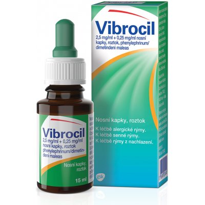 Vibrocil 2,5mg/ml+0,25mg/ml nosní kapky při léčbě rýmy 15 ml – Zboží Mobilmania