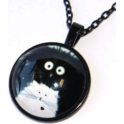 Fashion Jewerly Řetízek amulet černá kočka s bílou, maminka s koťátkem, balance love cats 3180 – Hledejceny.cz