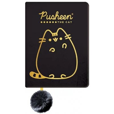 Plyšový zápisník A5/96 listů PUSHEEN černý – Zboží Živě