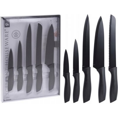 Sada nožů v pouzdře Excellent Houseware Black Royal 5 ks – Zboží Mobilmania