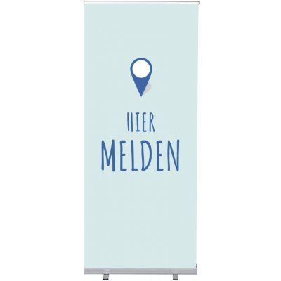 Jansen Display Set Roll-baneru Budget s vytištěným motivem, Přihlášení, modrý, holandsky, 870 x 2080 mm – Hledejceny.cz