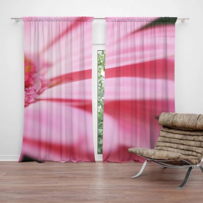 Sablio Závěs Růžová gerbera: 2ks 140x250cm – Hledejceny.cz