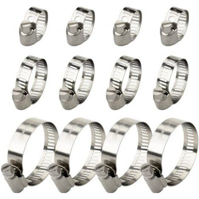 Profiwoab 12 hadicových svorek 21-44 mm, 16-25 mm, 10-16 mm, nerezové trubkové svorky pro bazén, pračku, – Hledejceny.cz