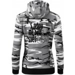 S tebou mě baví svět dámská mikina trendy zipper s kapucí Šedý maskáč – Hledejceny.cz