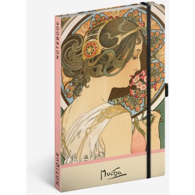 Notes Alfons Mucha Petrklíč tečkovaný 13 × 21 cm – Hledejceny.cz