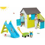 Smoby set domeček Pretty Blue Smoby s letní kuchyňkou a skluzavka Frozen Toboggan XS s vozíkem 810703-47 – Sleviste.cz