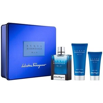 Salvatore Ferragamo Acqua Essenziale Blu V. EDT 100 ml + balzám po holení 50 ml + sprchový gel 100 ml dárková sada