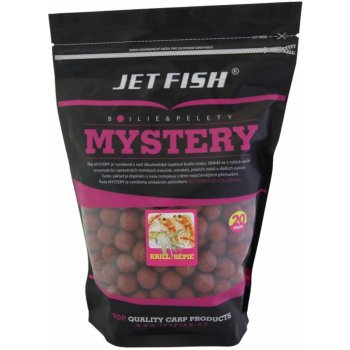 JET FISH boilies Mystery 1kg 20mm jahoda/moruše