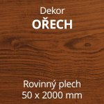 Brons Rovinný plech 50 x 2000 mm dekor ořech