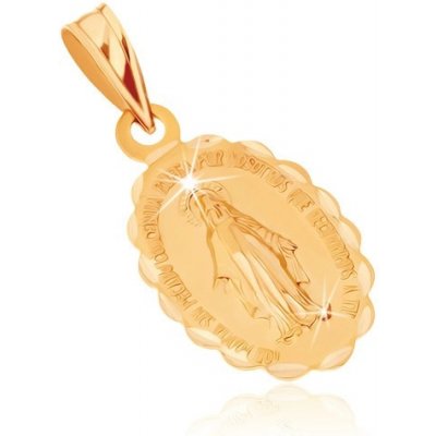 Šperky Eshop Přívěsek ze žlutého zlata oboustranný medailonek s Pannou Marií S2GG70.12