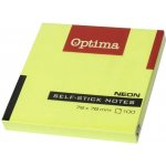 Samolepicí blok na poznámky OPTIMA 75 × 75 mm, neonově zelený, 100 listů, 122936 – Hledejceny.cz