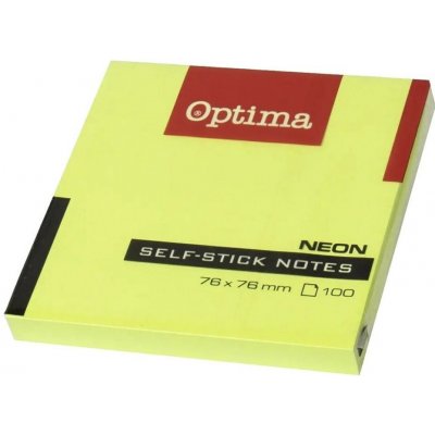 Samolepicí blok na poznámky OPTIMA 75 × 75 mm, neonově zelený, 100 listů, 122936 – Hledejceny.cz